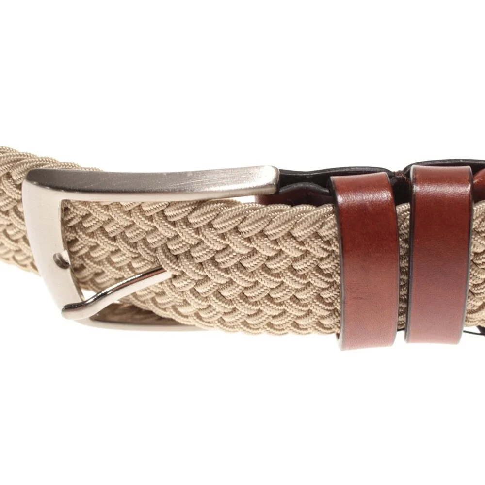 Magnanni NWT Braided / Woven Belt Size L (US 40-42) in Beige Made in Spain